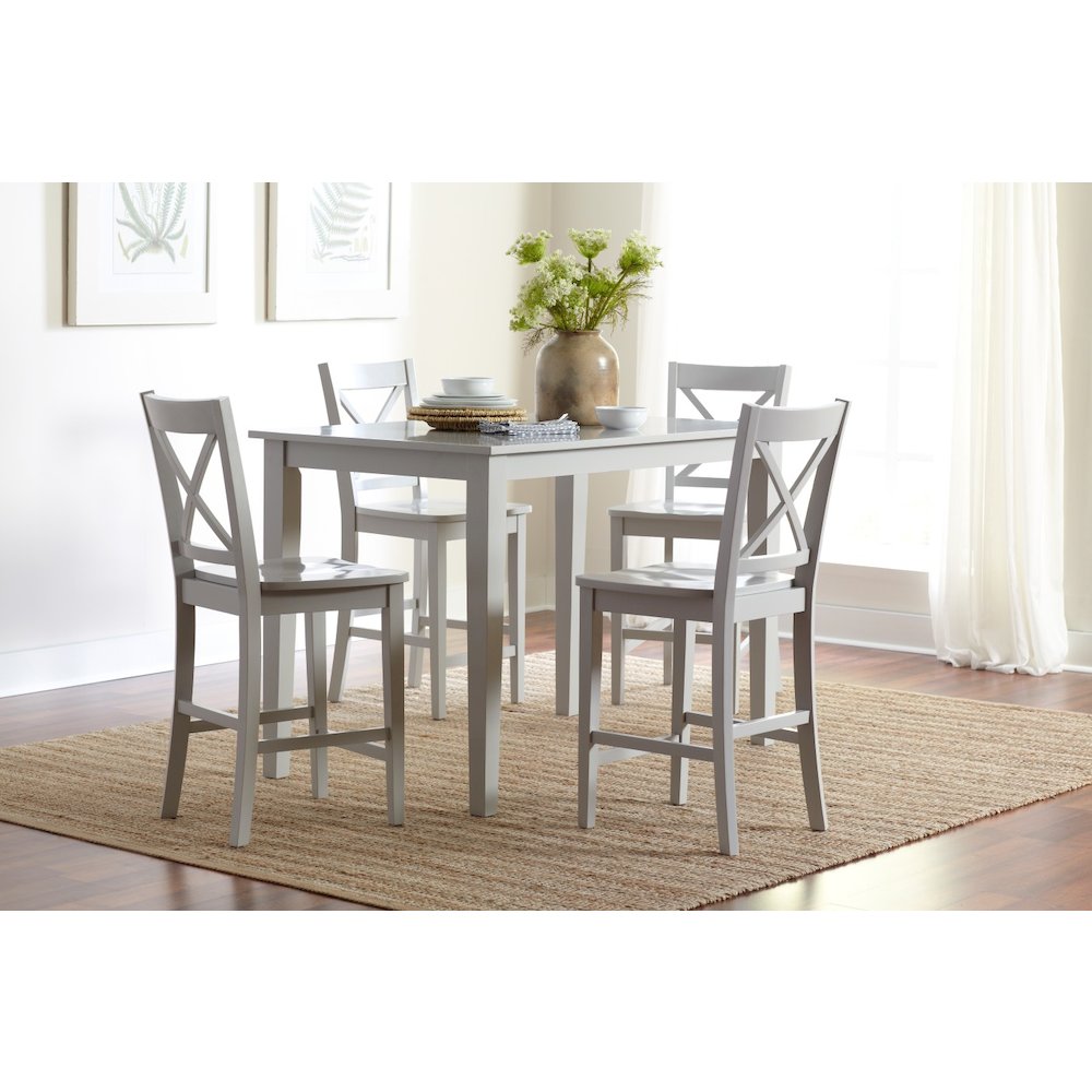 Simplicity Solid Wood Classic 54" Counter Height Dining Table