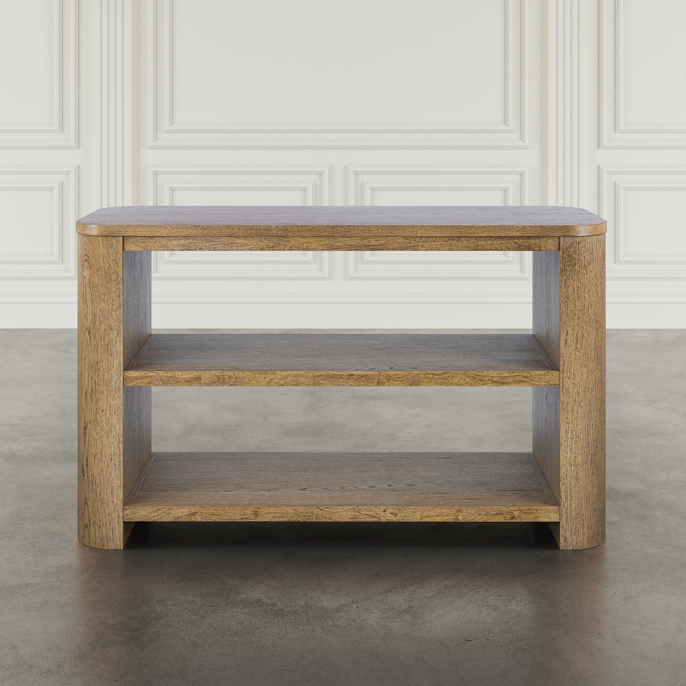 Janzen 50" Contemporary Modern Sofa Console Table with Open Storage Shelves