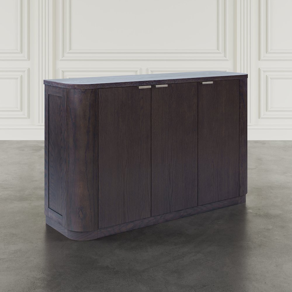 50" Minimalist Modern Curved Storage Console TV Cabinet with Adjustable Shelves