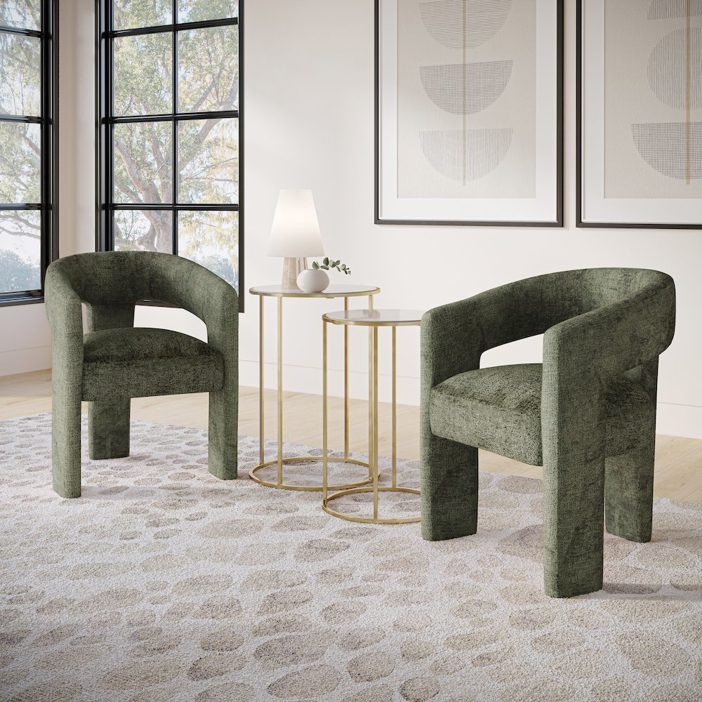 Gwen Modern Luxury Jacquard Fabric Upholstered Sculpture Armchair