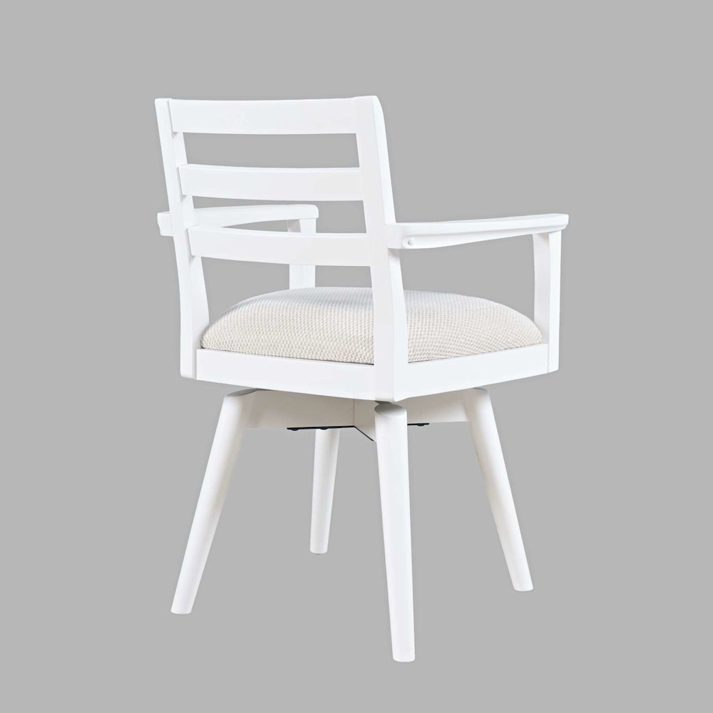 Axis Mid-Century Modern Upholstered Ladderback Swivel Dining Chair - Set of 2