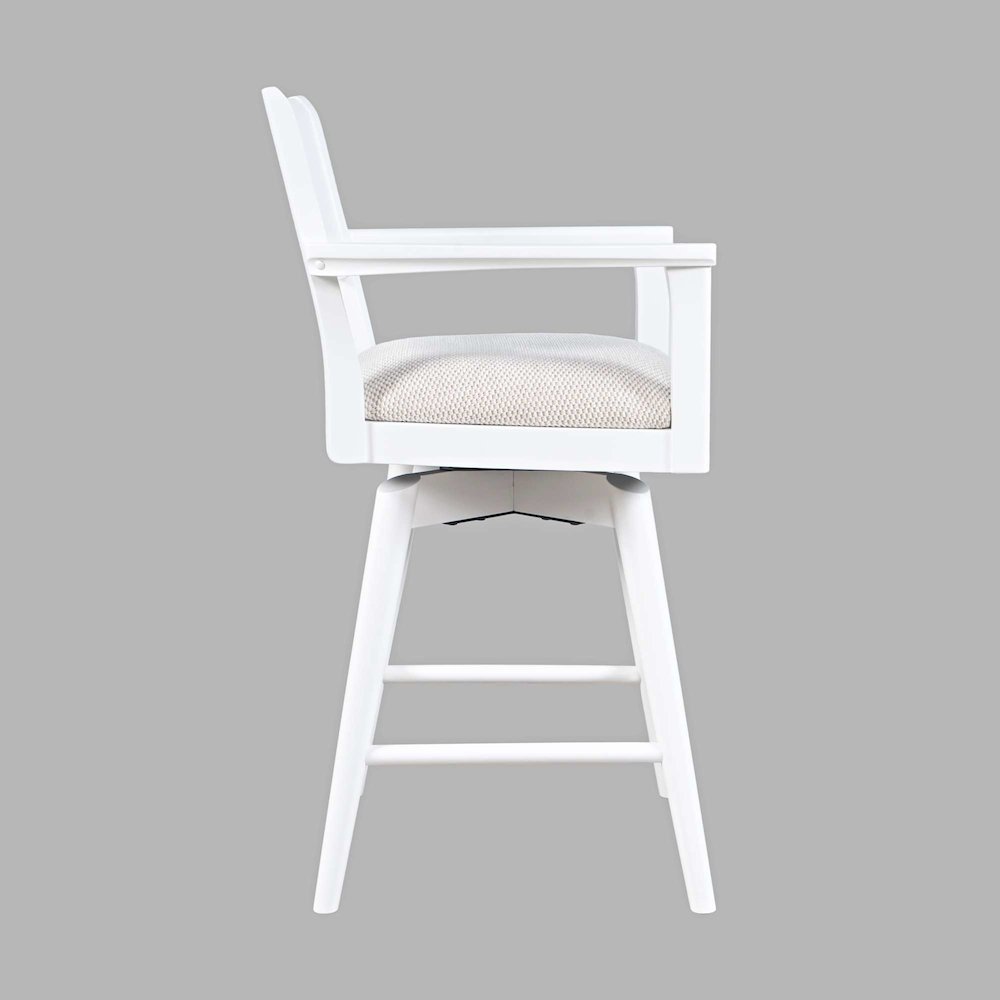 Axis Mid-Century Modern Upholstered Swivel Panel Barstool - Set of 2