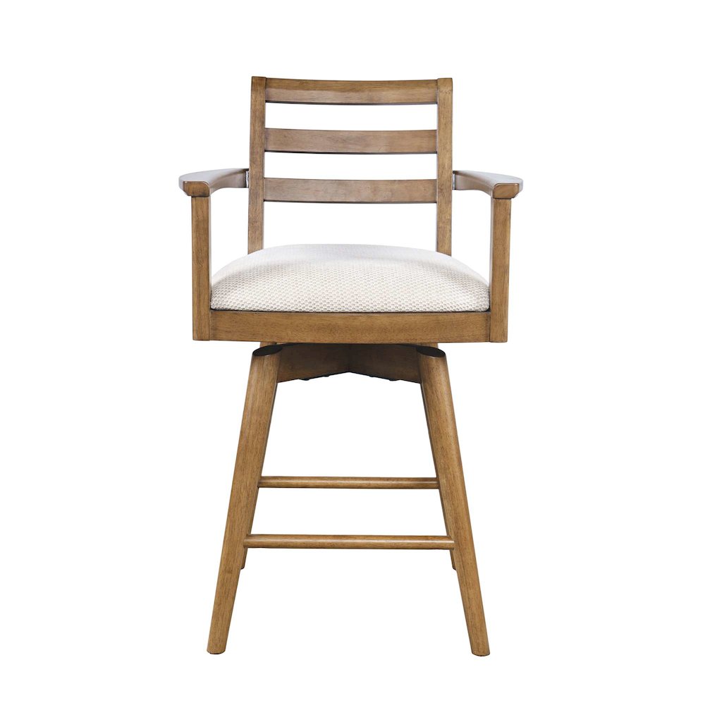 Axis Mid-Century Modern 5-Pc Round Counter Height Ladderback Swivel Dining Set
