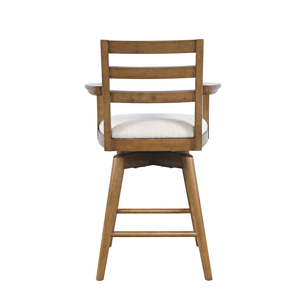 Axis Mid-Century Modern Upholstered Ladderback Swivel Barstool - Set of 2
