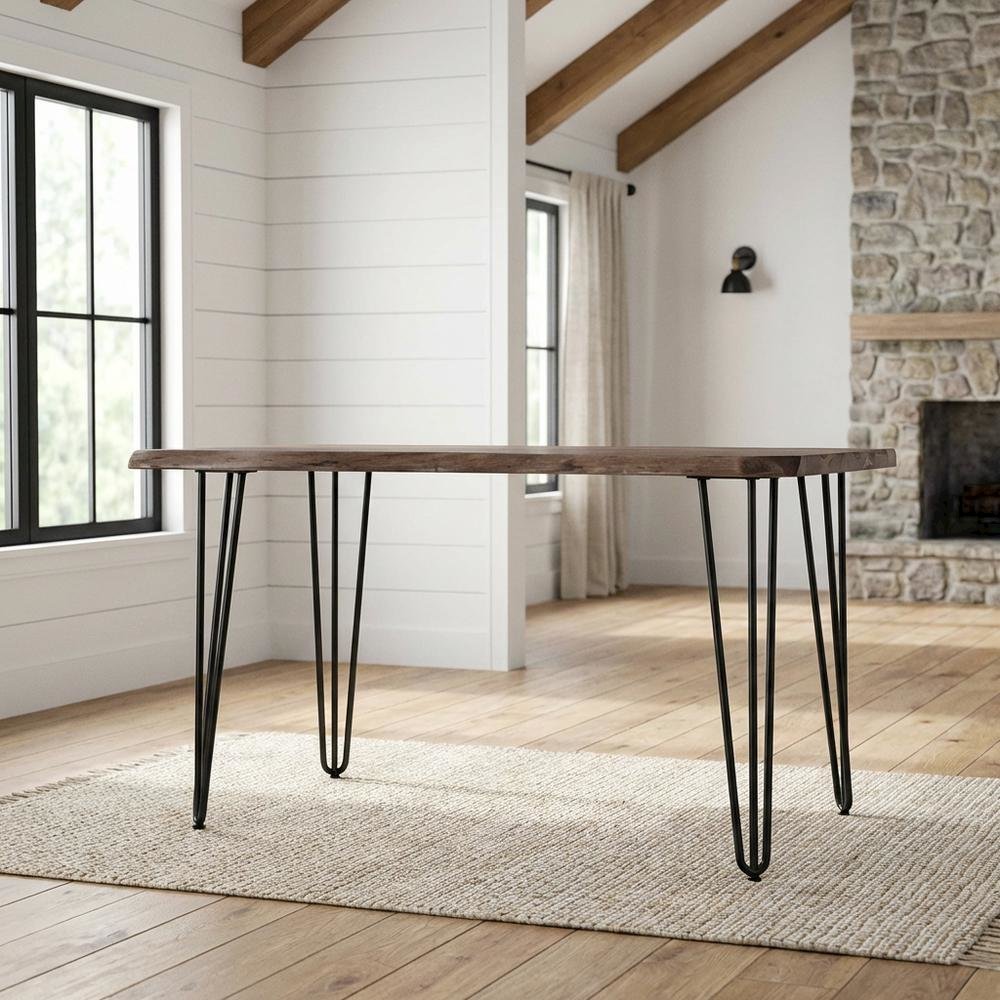 Counter Height Dining Table, Natural Edge Kitchen Table for Dining Room