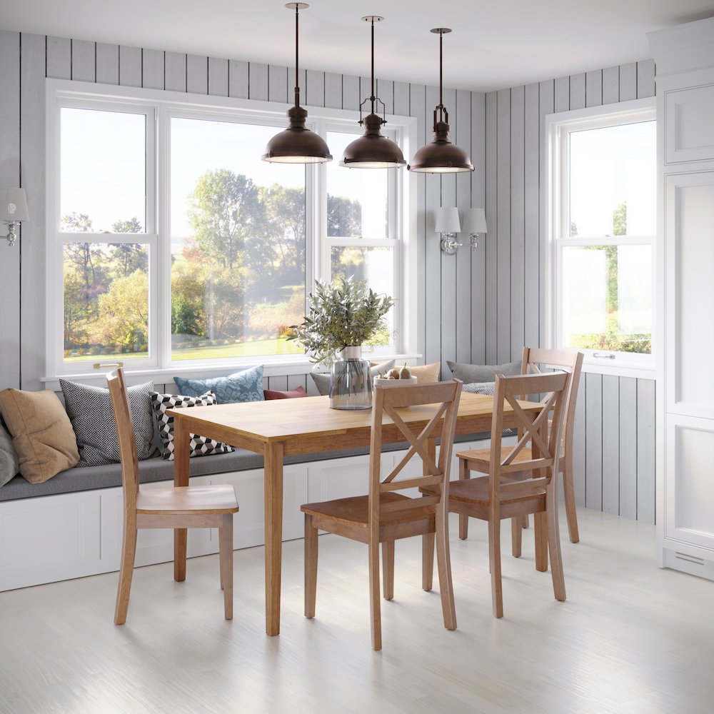 Simplicity Solid Wood Classic 60" Rectangle Dining Table
