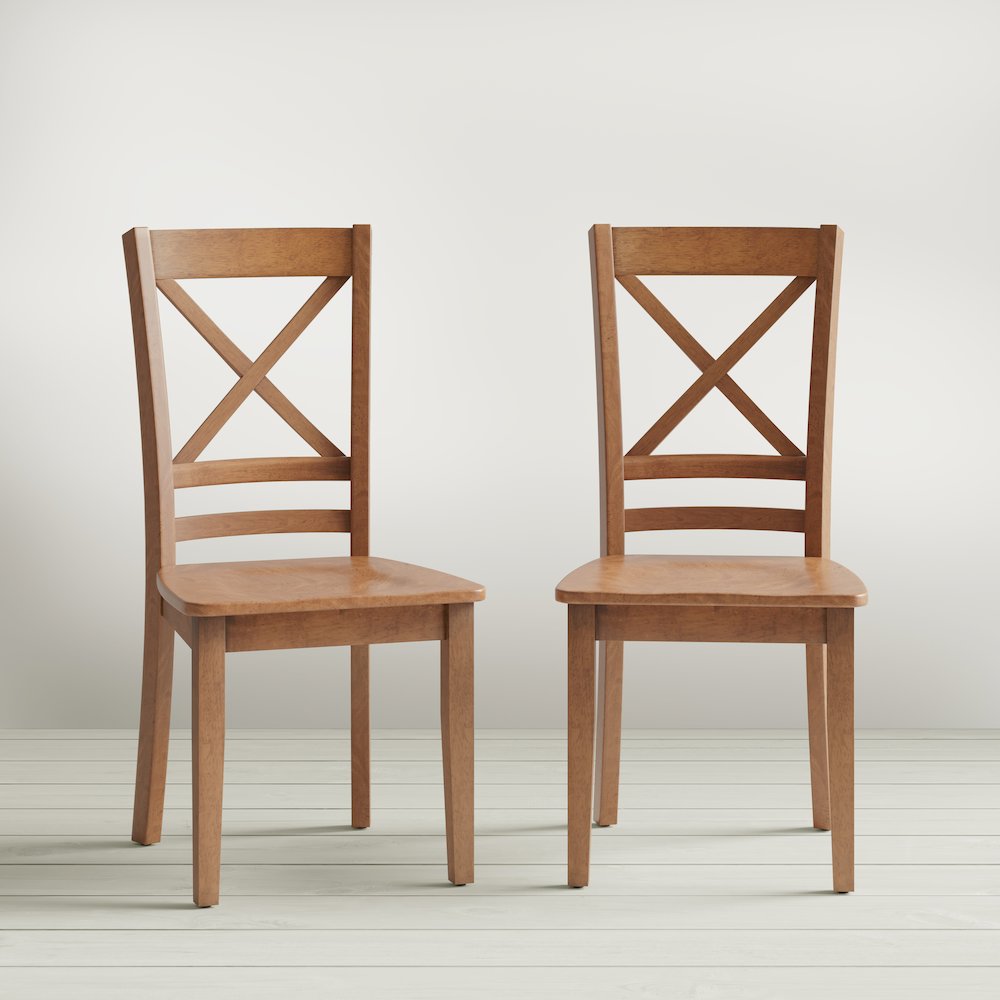 Simplicity Solid Wood Classic Cross-Back Dining Chair (Set of 2)