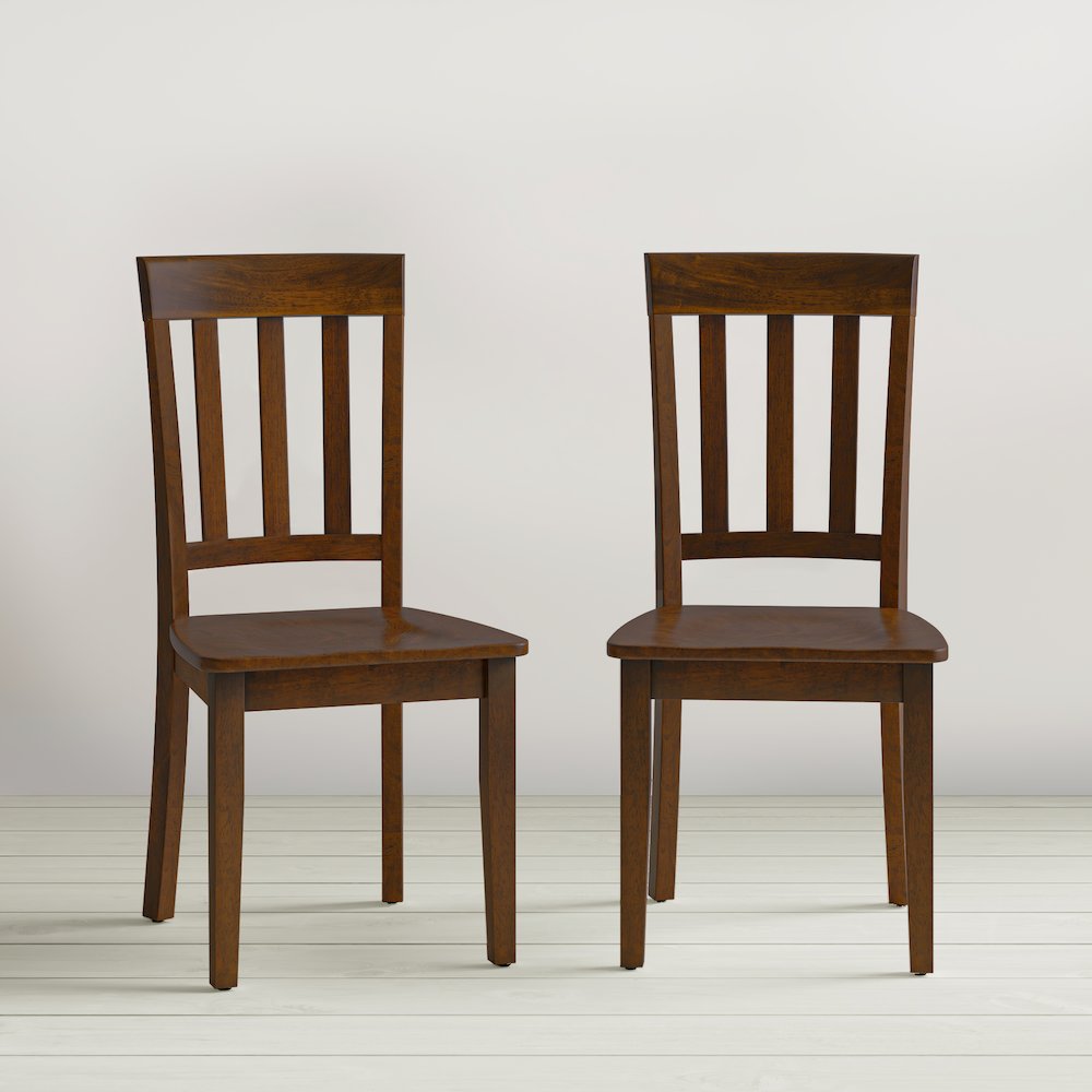 Simplicity Solid Wood Classic Slat Back Dining Chair (Set of 2)