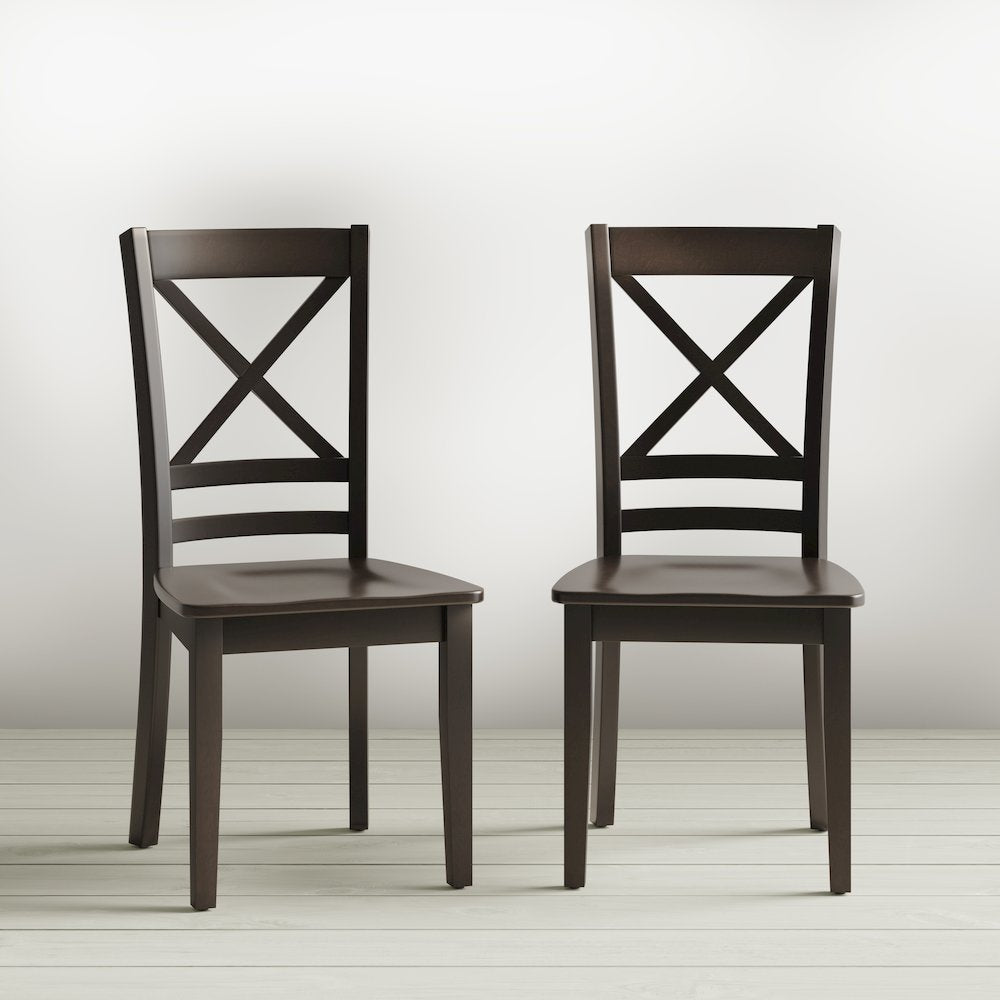 Simplicity Solid Wood Classic Cross-Back Dining Chair (Set of 2)