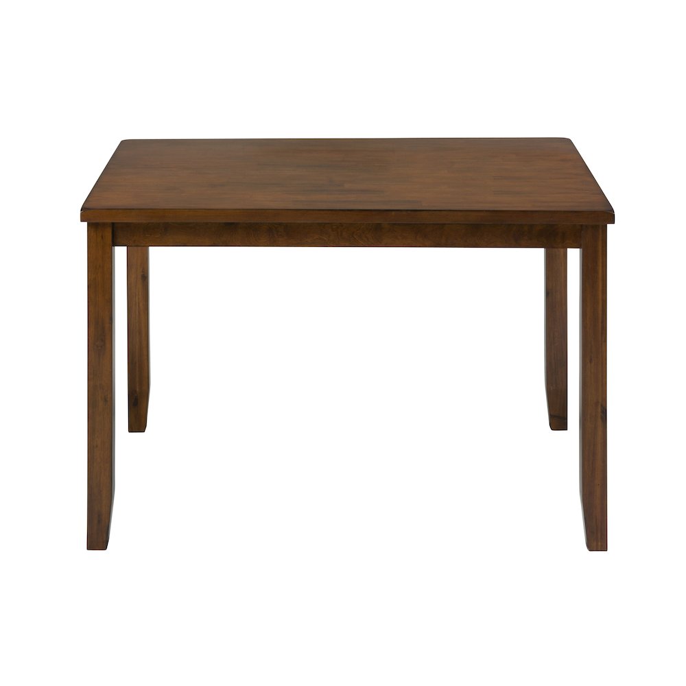 Rustic Brown Five Piece Dining Set - Table with Four Faux Leather Chairs