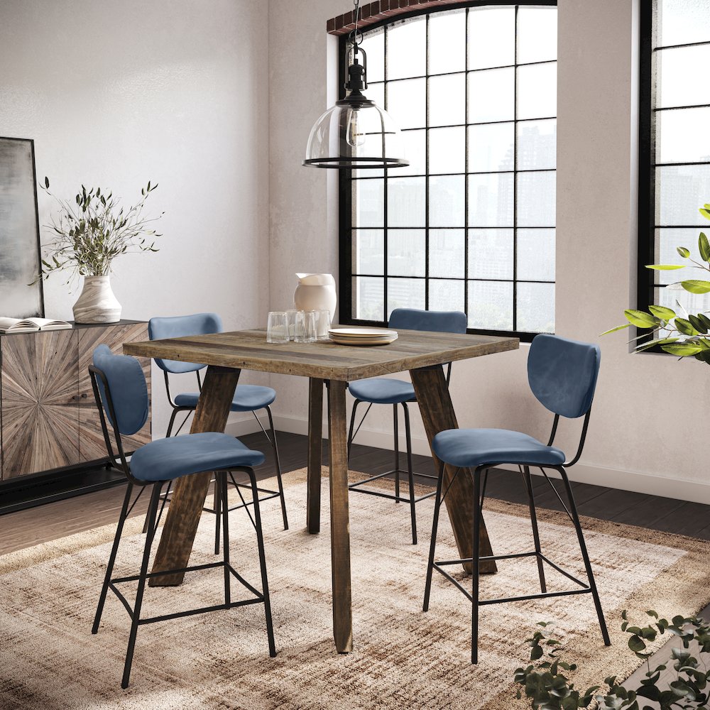 Reclamation 42" Rustic Reclaimed Solid Wood Square Counter Height Dining Table