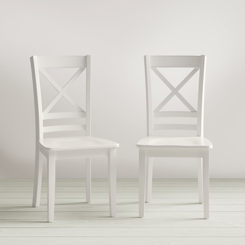 Simplicity Solid Wood Classic Cross-Back Dining Chair (Set of 2)