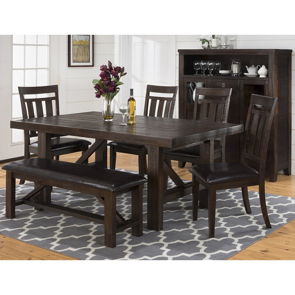 Kona Grove 79" Distressed Rustic Solid Wood Trestle Dining Table