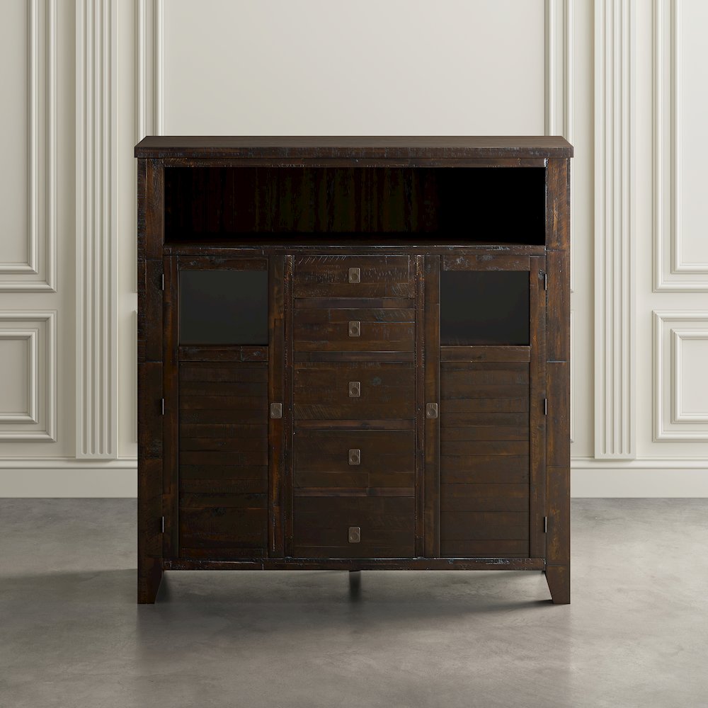 Kona Grove Distressed Rustic Solid Acacia Cabinet