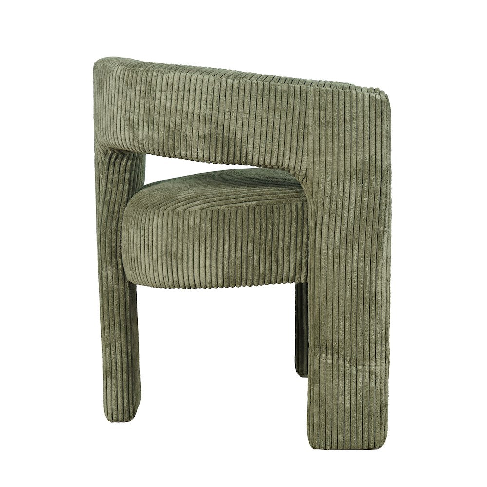 Bowen Modern Three-Leg Upholstered Accent Dining Armchair with Corduroy Fabric