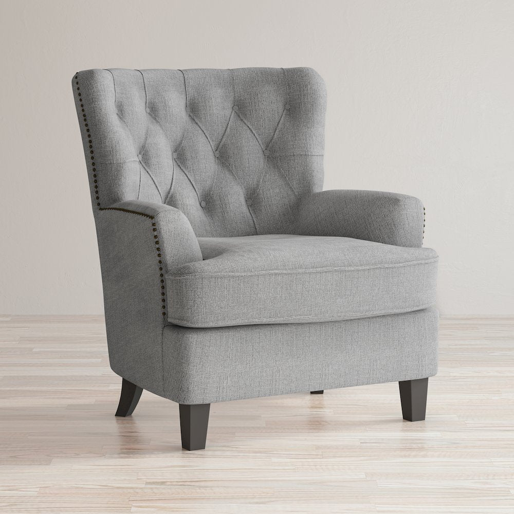 Bryson Transitional Upholstered Accent Chair with Nailhead Trim