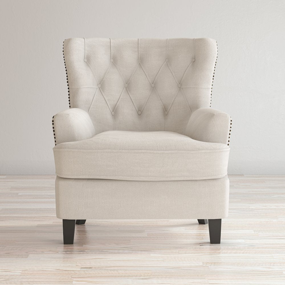 Bryson Transitional Upholstered Accent Chair with Nailhead Trim