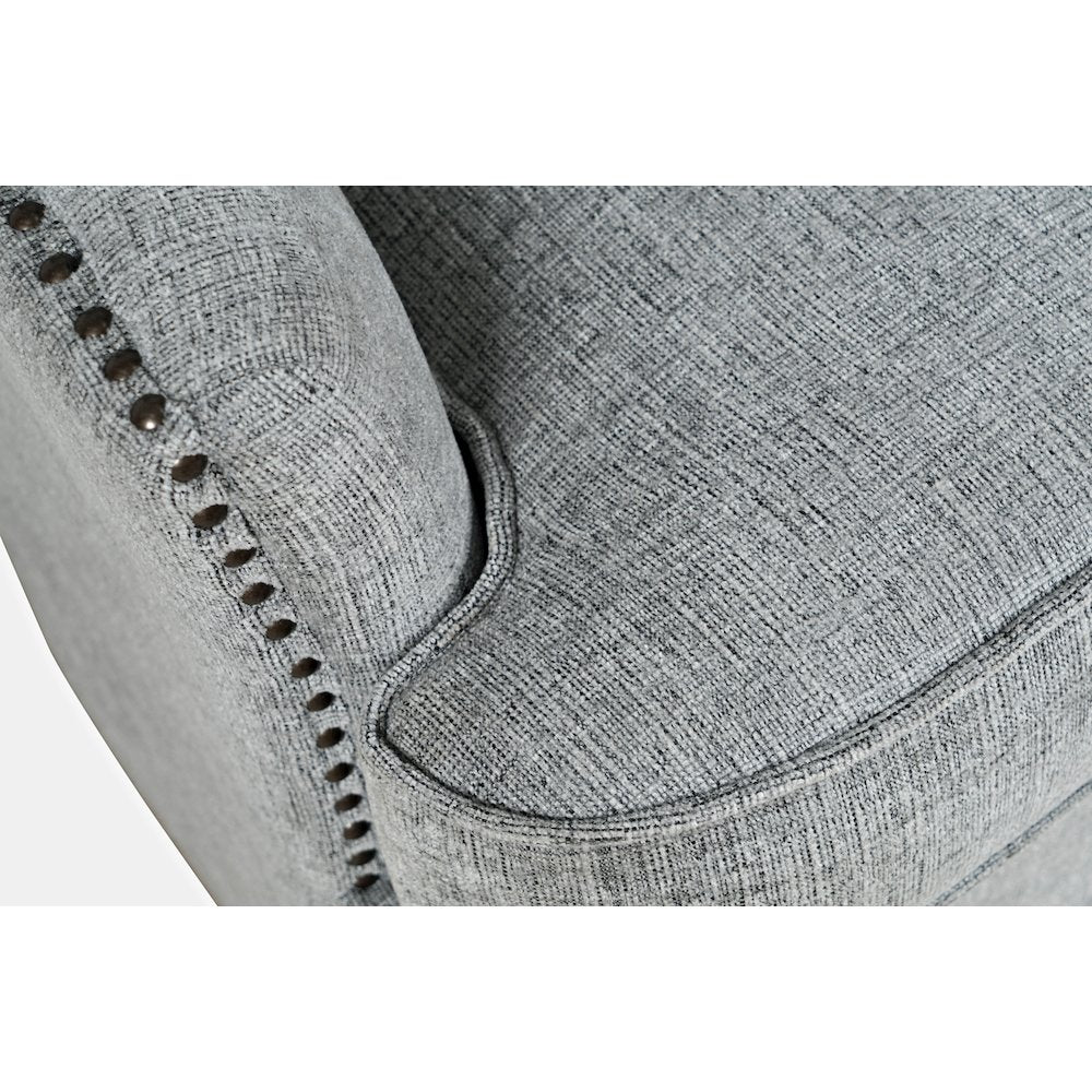 Bryson Transitional Upholstered Swivel Chair with Nailhead Trim