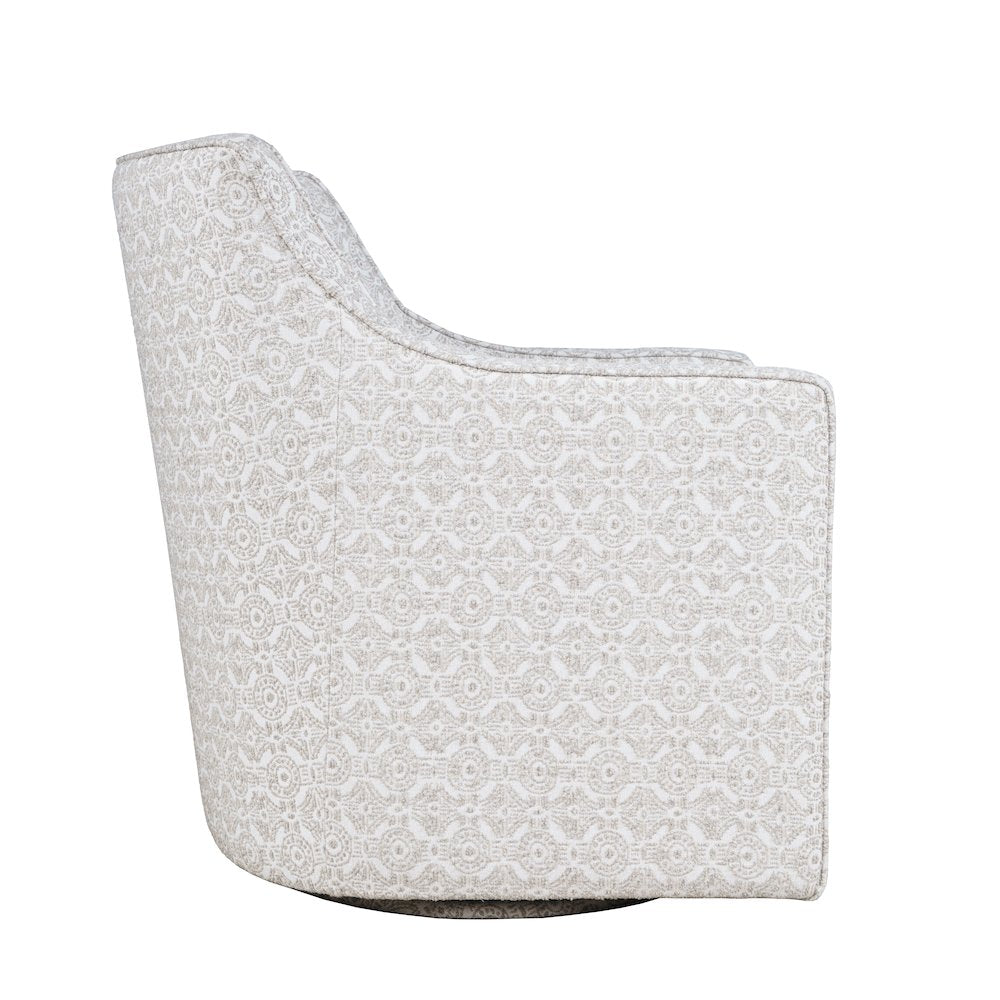 Barrett Crux Transitional Modern Textured Upholstery Swivel Accent Armchair