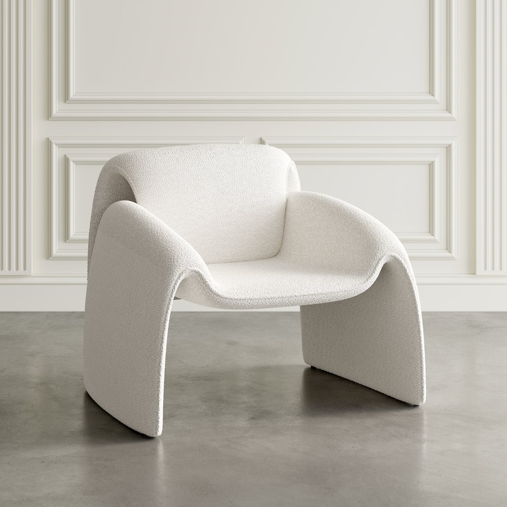 Dolce Mid-Century Modern Bent Angle Upholstered Accent Chair