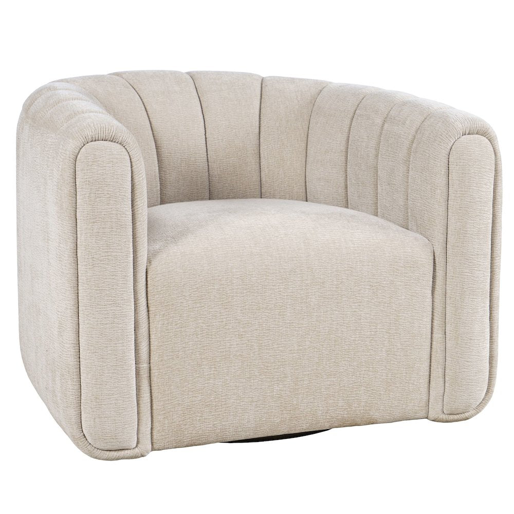 Grande Modern Barrel Swivel Upolstered Tufted Accent Chair