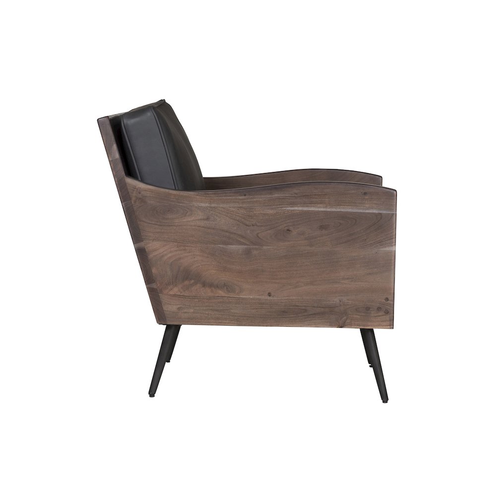 Karma Genuine Leather Solid Wood Rustic Accent Chair