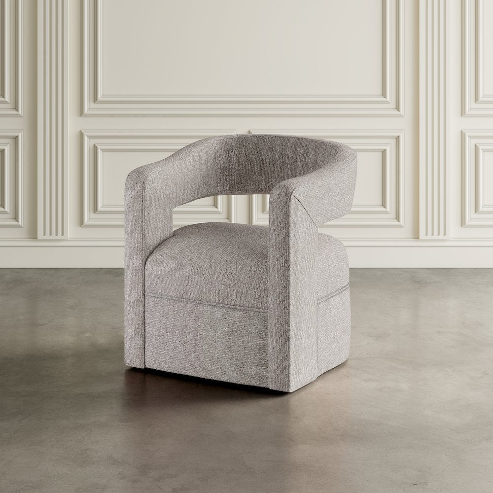 Lexy Modern Sculpted Curved Upholstered Swivel Accent Chair