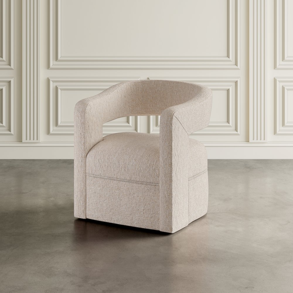 Lexy Modern Sculpted Curved Upholstered Swivel Accent Chair