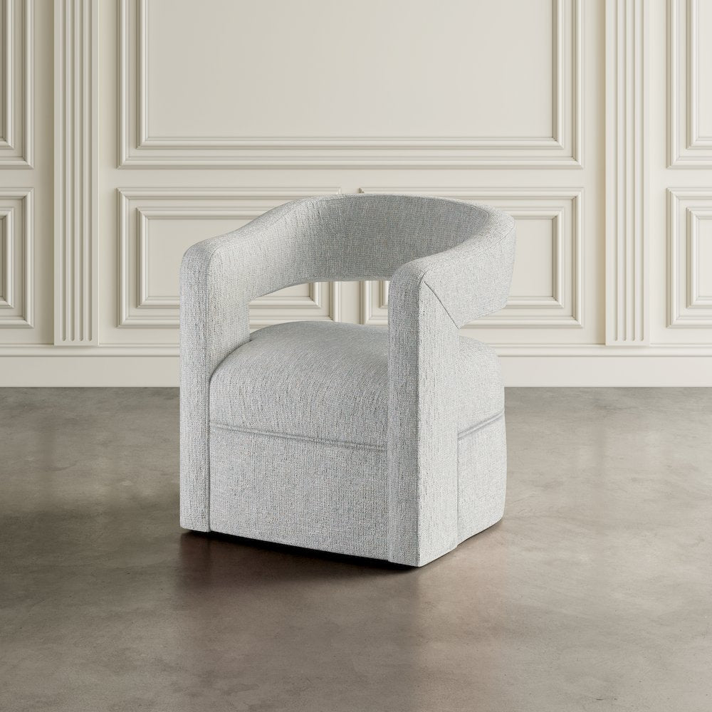 Lexy Modern Sculpted Curved Upholstered Swivel Accent Chair