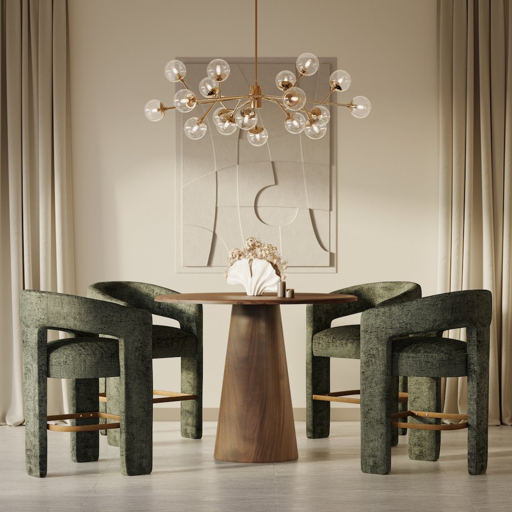 Luxury Mid-Century Modern Five Piece Counter Height Dining Set