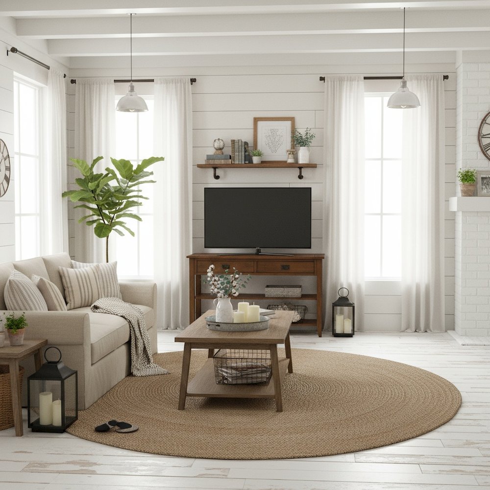 Brown Wooden Sofa Table with 2 Drawers – Elegant Entryway and Hallway Table