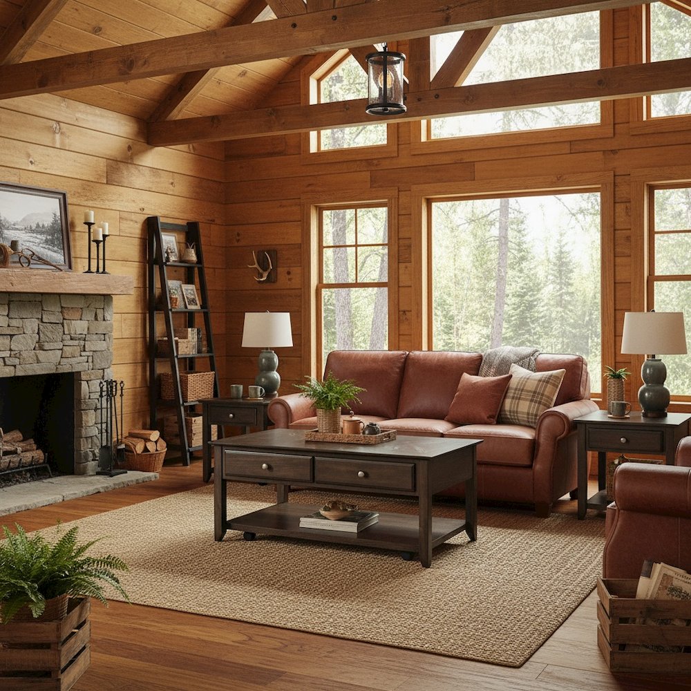 Espresso Brown Coffee Table for Living Room, Rectangular Table for Living Room