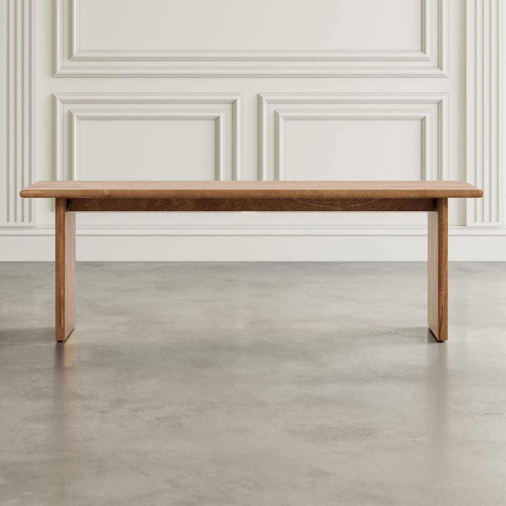 Burke 54" Rustic Modern Solid Wood Dining Bench