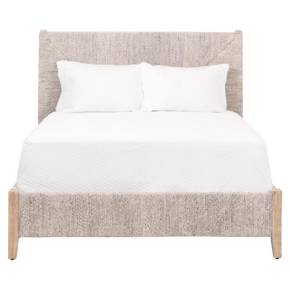 Gray King Size Bed Frame – Wood Platform Bed with Modern Design Finish