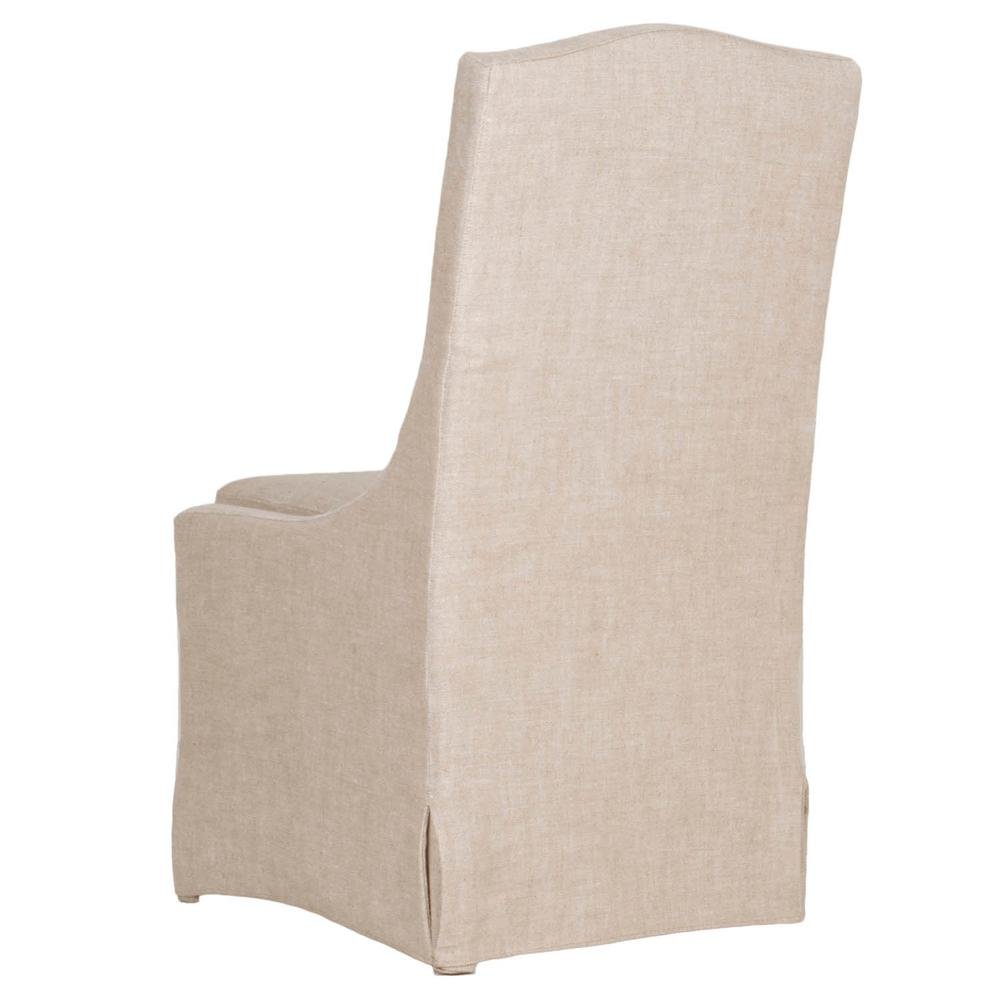 Beige Upholstered Dining Chair Set of 2 – Linen Dining Room Chairs, Armless
