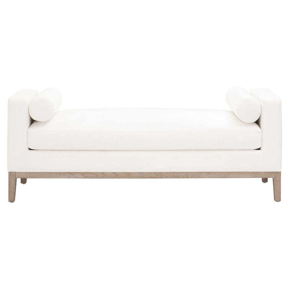 Gray Boucle Upholstered Bench for King Bed – Bedroom Bench