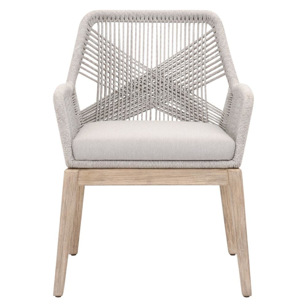 Gray Woven Armchair Set – Accent Chairs Set of 2 for Living Room Seating