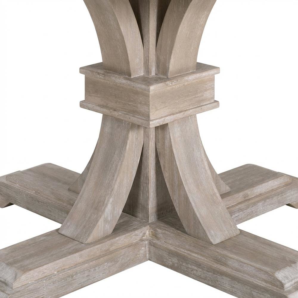 Solid Acacia 54-Inch Round Dining Table with Extension Leaf