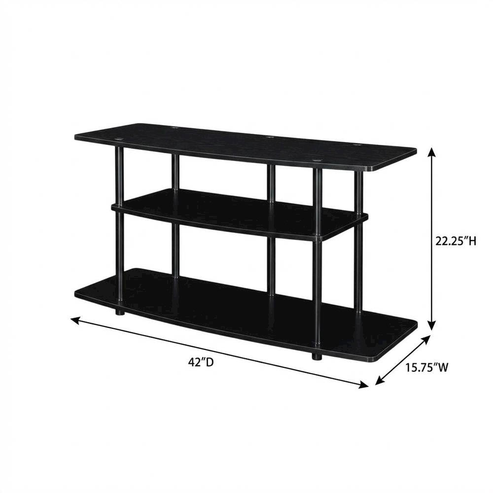 Contemporary black TV stand, TVs up to 46 inches, particle board construction