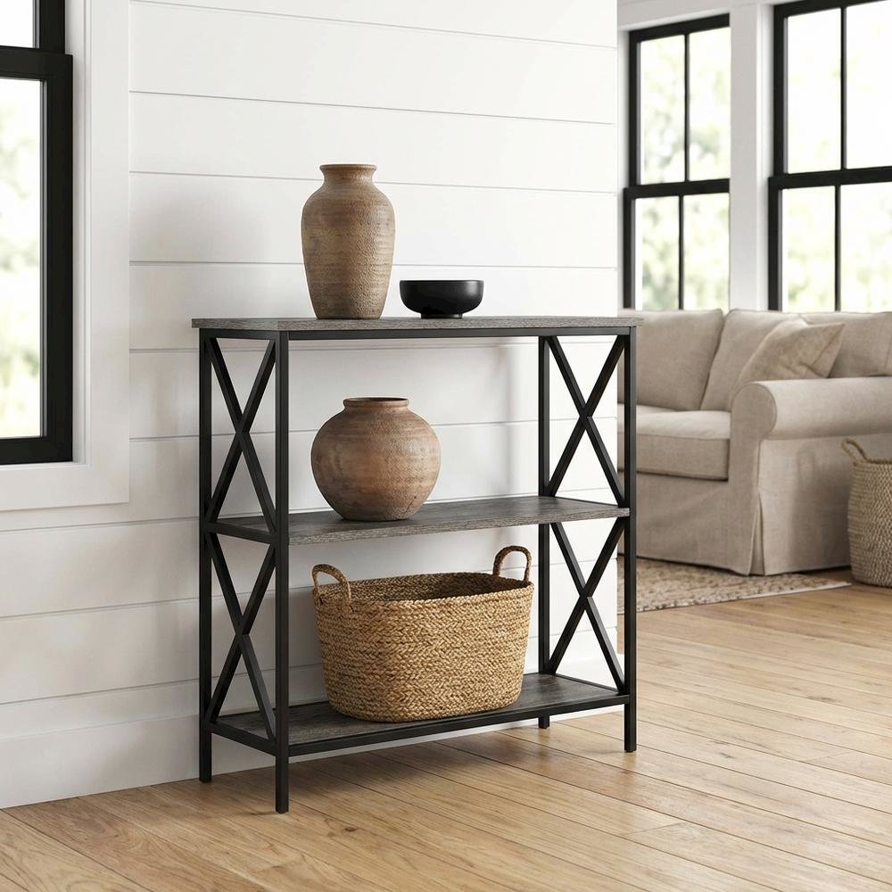 Powder Coated Metal 3-Tier Bookcase with Non-Lead Paint Finish
