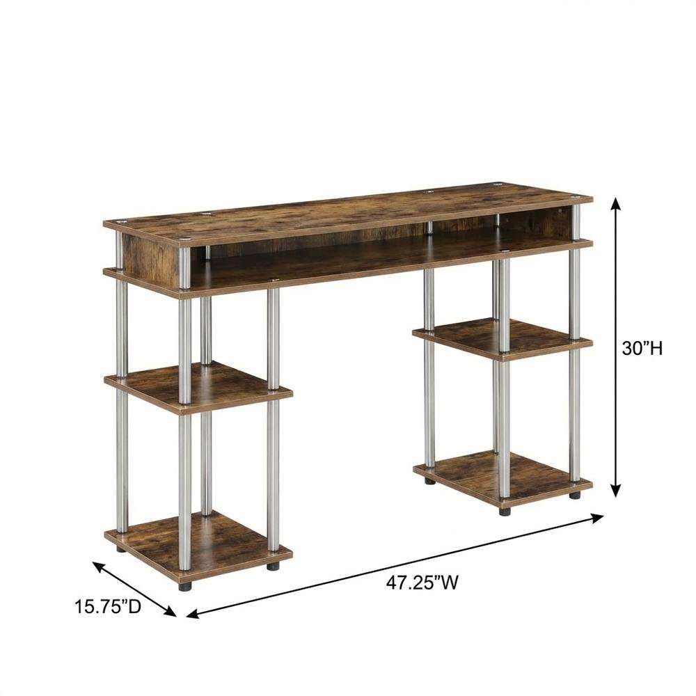 Durable Student Desk With Shelves And Melamine Veneer Finish