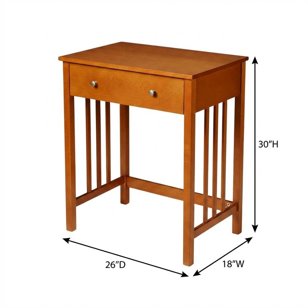Wooden Office Desk With Keyboard Drawer And Transitional Style