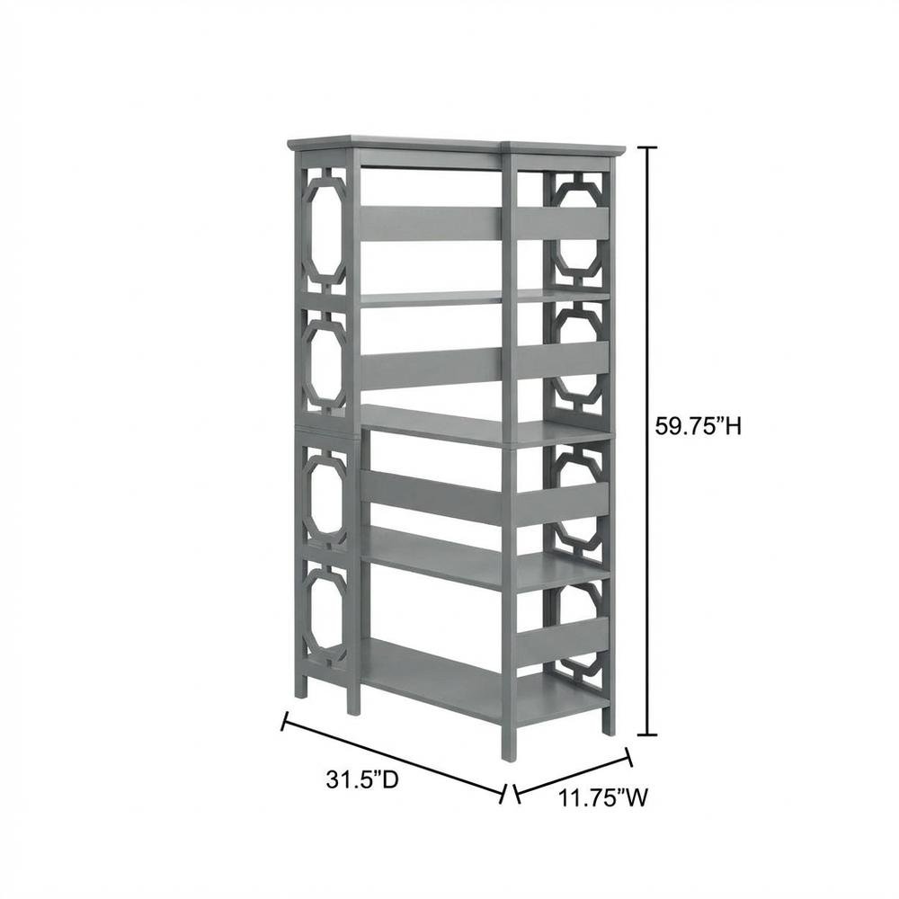 Simple wooden bookcase, 5-tier, crafted, non-lead-based paint for durability