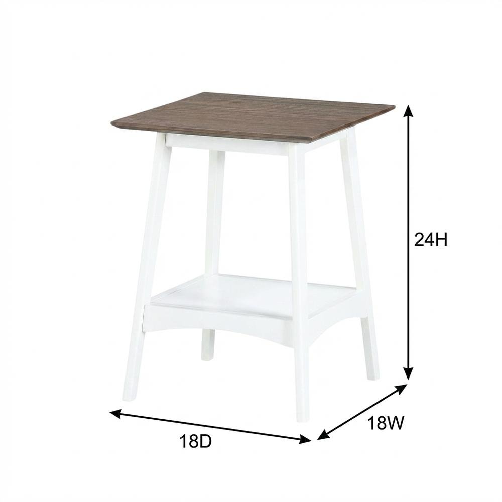Black End Table with Wooden Top for Living Room and Bedroom Use