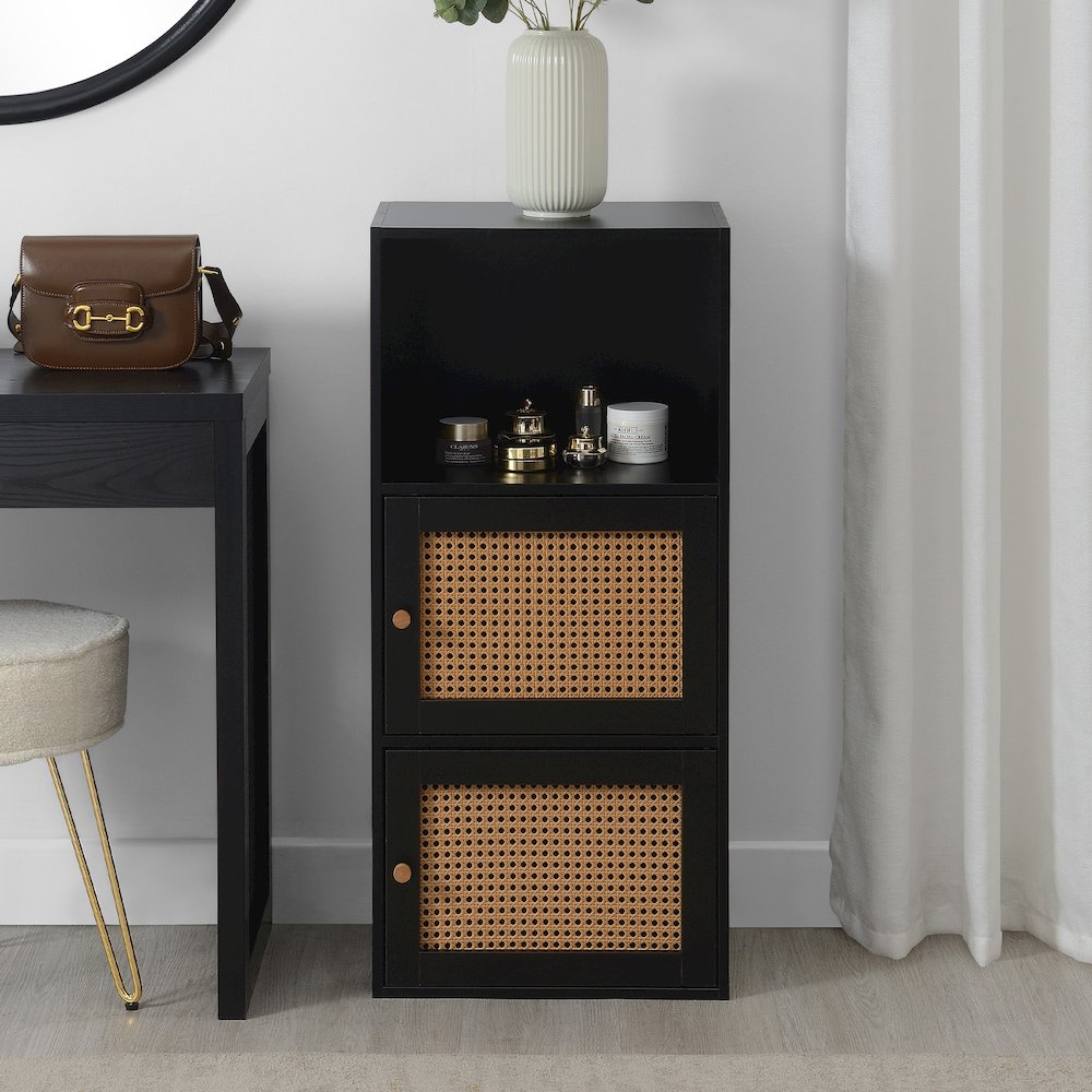Xtra Storage Boho Weave 2 Door Cabinet with Shelf