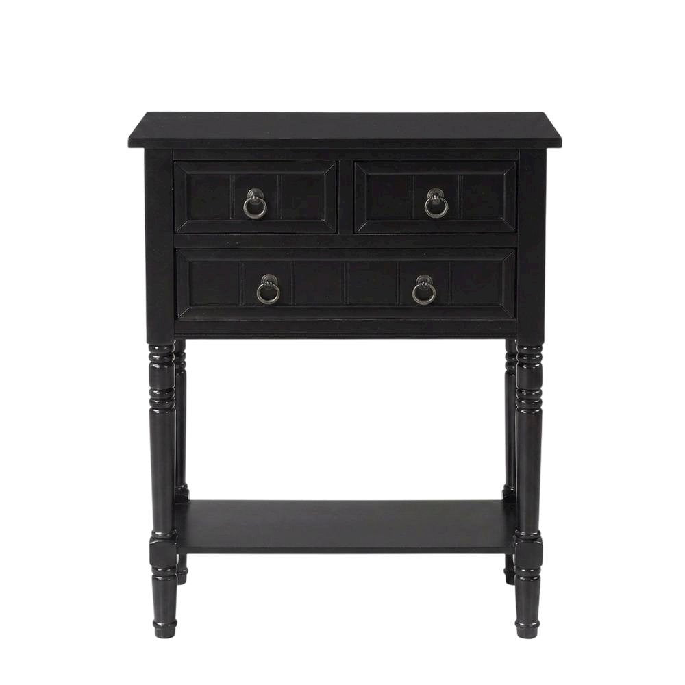 Black Hall Table, Rubberwood and MDF, Slim Entryway Console