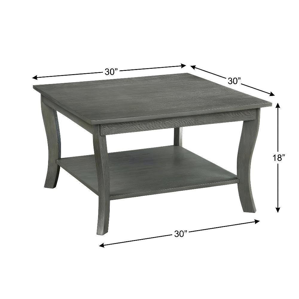 Wirebrush Dark Gray Coffee Table with MDF Top and Sturdy Construction
