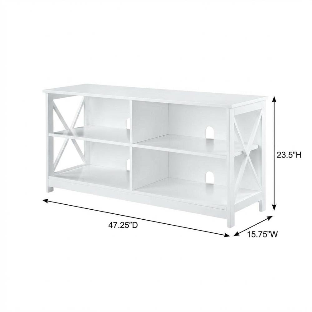 White MDF TV Stand with Clean Design and Ample Storage