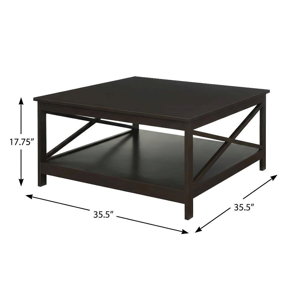 Espresso Coffee Table with MDF Construction and Sturdy Design for Living Room