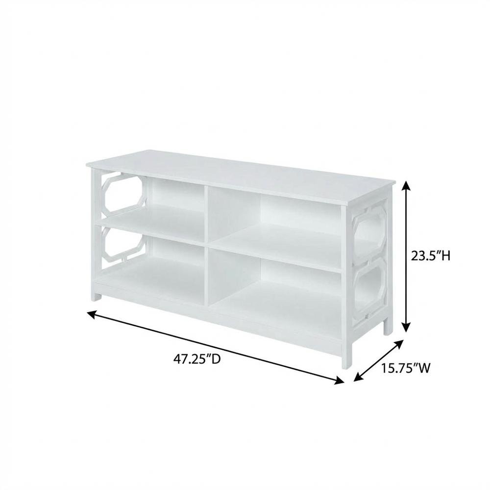 White MDF TV Stand with Non-Lead Base Paint for TVs up to 50 inches